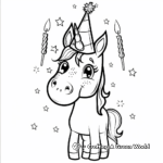 Unicorn-Themed Party Hat Coloring Pages 3