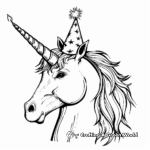 Unicorn-Themed Party Hat Coloring Pages 4