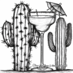 Unique Cactus and Margarita Fiesta Coloring Pages 1