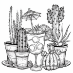 Unique Cactus and Margarita Fiesta Coloring Pages 2