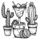 Unique Cactus and Margarita Fiesta Coloring Pages 3