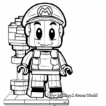 Unique Lego Power-Up Mushroom Coloring Pages 1