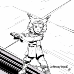 Unique White Ahsoka Tano Lightsaber Coloring Pages 1