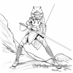 Unique White Ahsoka Tano Lightsaber Coloring Pages 2