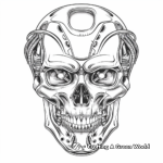 Unsettling Cyborg Skull Coloring Pages 1