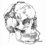 Unsettling Cyborg Skull Coloring Pages 2