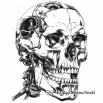 Unsettling Cyborg Skull Coloring Pages 4