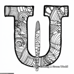 Uppercase and Lowercase U Coloring Pages 1