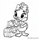Vacationing Daisy Duck: Travel-themed Coloring Pages 4