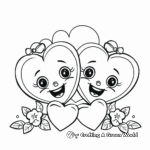 Valentine's Themed Two Hearts Coloring Pages 2