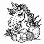Various Cute Fruit Kawaii Unicorn Coloring Pages 3