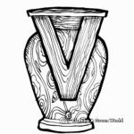Vase with Letter V Coloring Page 4