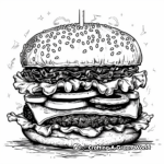 Vegan Burger Coloring Pages for Health Enthusiasts 2
