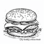 Vegan Burger Coloring Pages for Health Enthusiasts 4