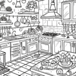 Vegetable Garden to Kitchen Coloring Pages 1