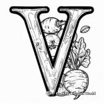 Vibrant Letter in Vegetables Coloring Pages 1