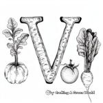 Vibrant Letter in Vegetables Coloring Pages 2