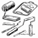 Vibrant Paint Roller & Tray Coloring Pages 3