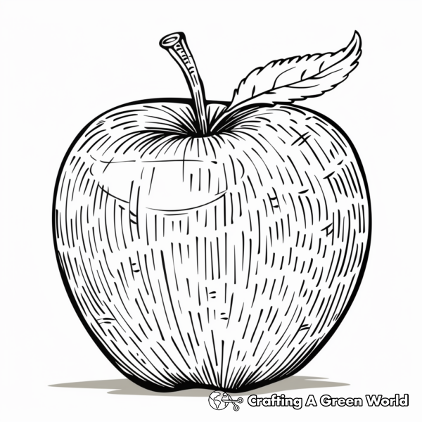 Vibrant Red Apple Coloring Pages 1