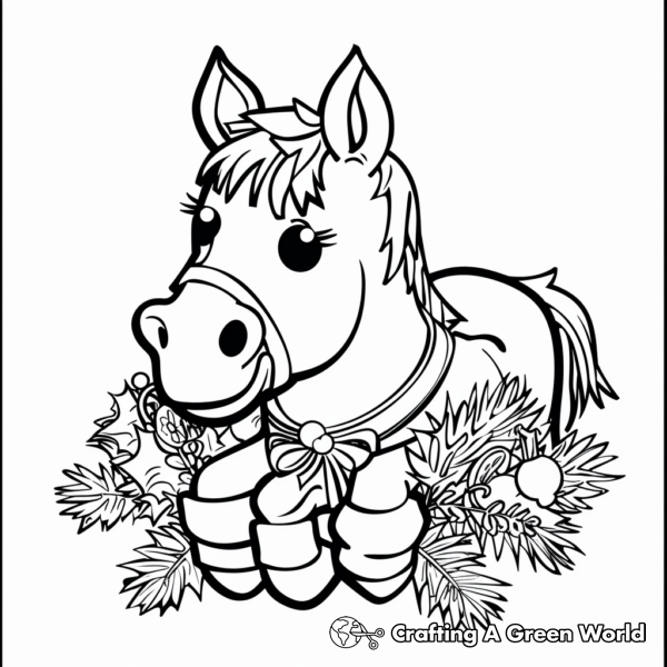 Christmas Horse Coloring Pages