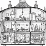 Victorian Doll House Coloring Sheets 1