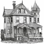 Victorian Doll House Coloring Sheets 2