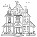 Victorian Doll House Coloring Sheets 3