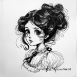 Victorian-Inspired Vintage Hair Coloring Pages 2