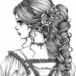 Victorian-Inspired Vintage Hair Coloring Pages 3