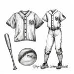 Vintage Baseball Uniform Coloring Pages 2