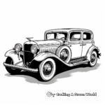 Vintage Black and White Car Coloring Pages 1