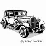 Vintage Black and White Car Coloring Pages 2