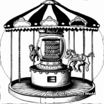 Vintage Carousel Gumball Machine Coloring Pages 1