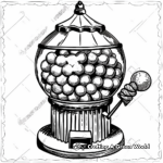 Vintage Carousel Gumball Machine Coloring Pages 2