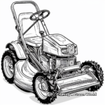 Vintage Lawn Mower Coloring Pages 1