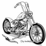Vintage Lowrider Motorcycle Coloring Pages 1