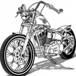 Vintage Lowrider Motorcycle Coloring Pages 3