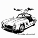 Vintage Mercedes-Benz 300SL Gullwing Coloring Pages 4