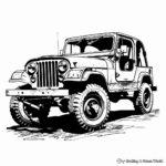 Vintage Military Jeep Coloring Sheets 1