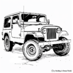 Vintage Military Jeep Coloring Sheets 2