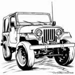 Vintage Military Jeep Coloring Sheets 4