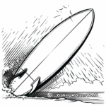 Vintage Noserider Surfboard Coloring Pages 1