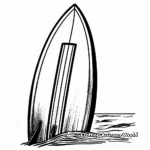 Vintage Noserider Surfboard Coloring Pages 2