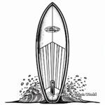 Vintage Noserider Surfboard Coloring Pages 4