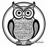 Vintage Style Psychedelic Owl Coloring Pages 2