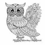 Vintage Style Psychedelic Owl Coloring Pages 4