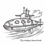Vintage Submarine Coloring Pages: Back in Time 3
