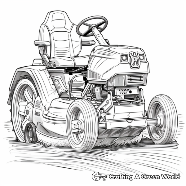 Vivid Riding Lawn Mower Coloring Pages 1