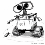 Wall-E Adventure with Cockroach Friend Coloring Pages 1