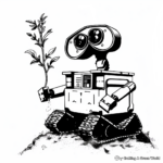 Wall-E and Plant Symbol Coloring Pages 4